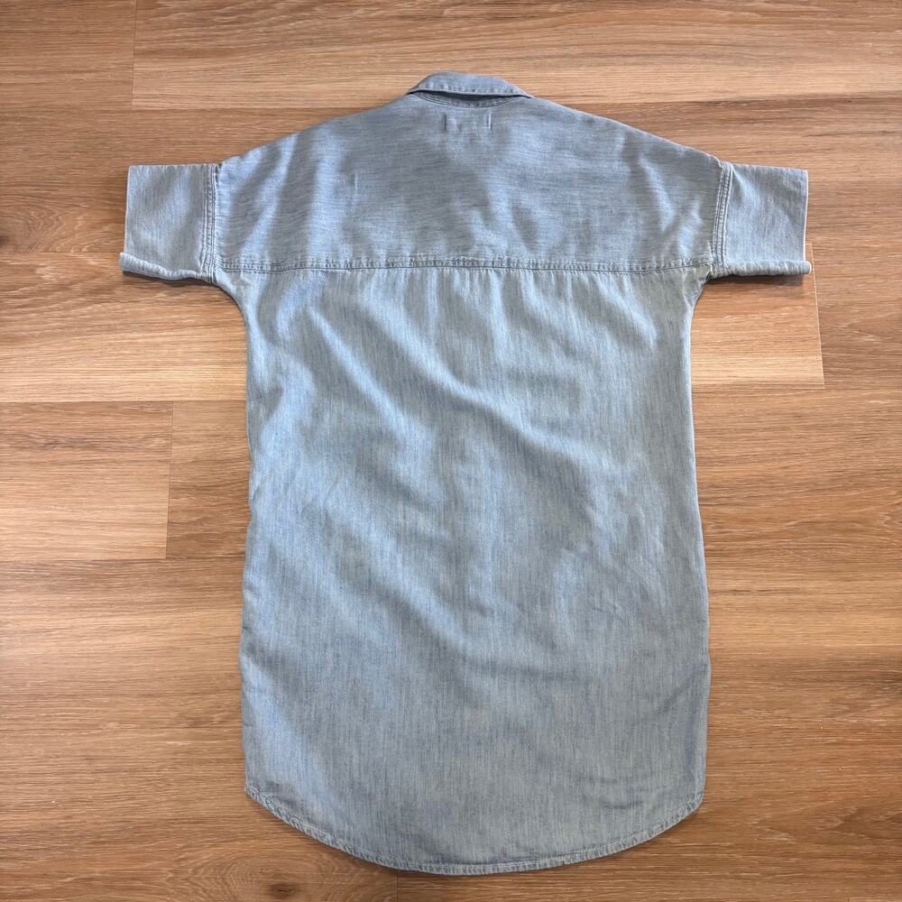 Madewell | Light Wash Chambray Shirt Dress XS Button Front Casual Denim - Picture 2 of 14